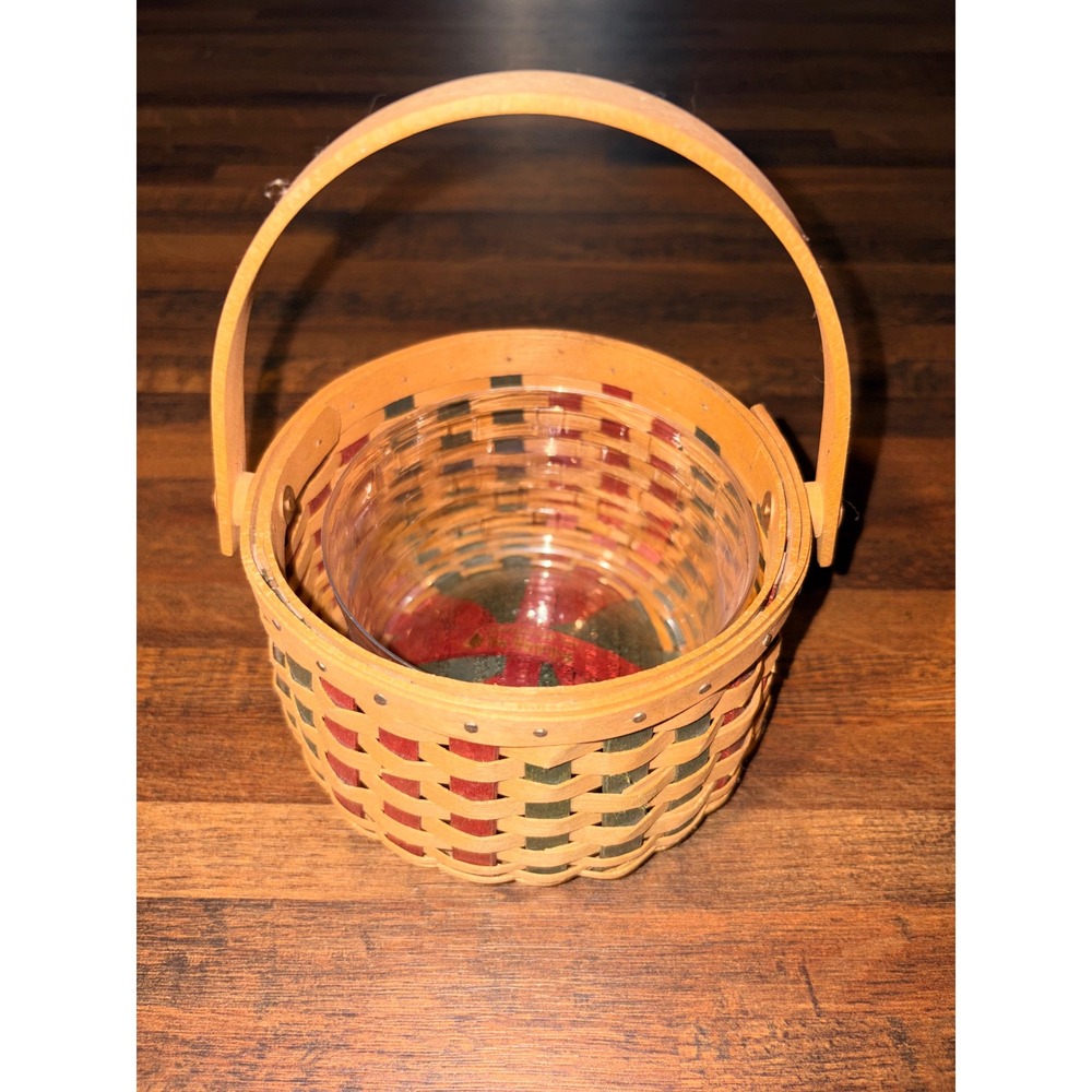 Longaberger‎ 2003 Christmas Collection Caroling Basket Red Green with Protector